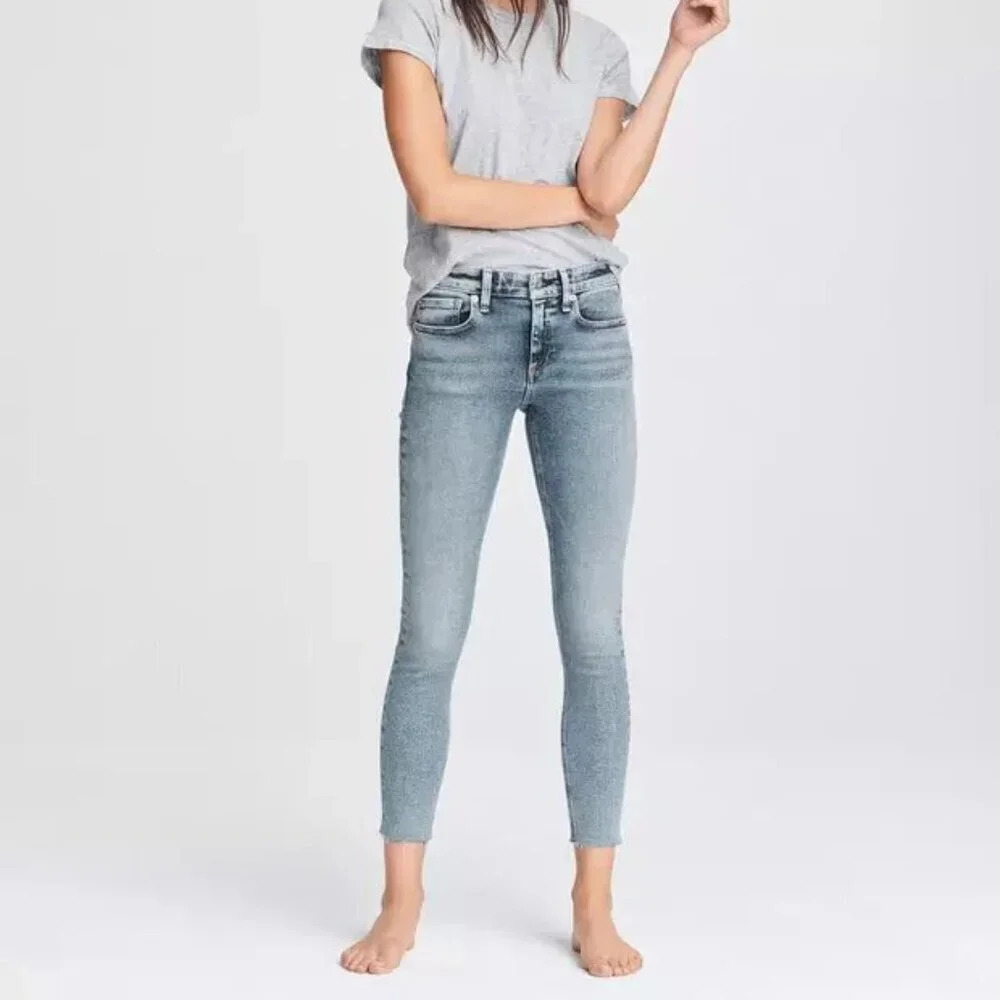 Rag &‎ Bone Grey Cate Mid Rise Skinny Jeans